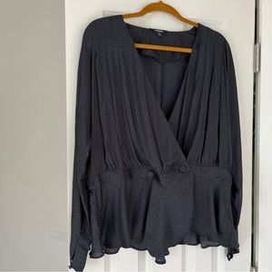 Flirty black wrap top